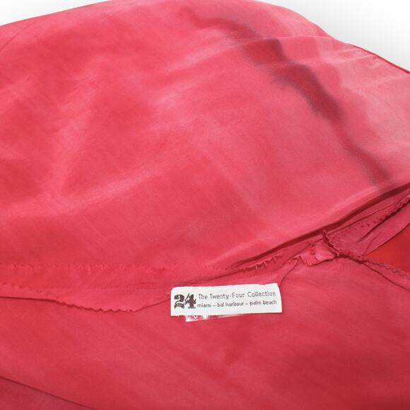 Vintage 24Collection Tank Top Fuschia Dyed Silk CrepedeChine Miami PalmBeach - Picture 7 of 8